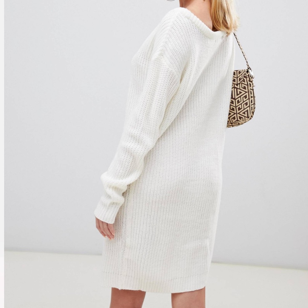 Missguided off shoulder knitted sweater dress - Picture 3 of 3